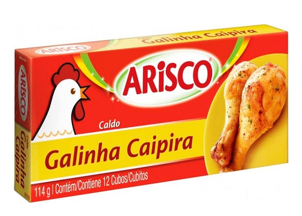 Caldo em Tablete Galinha Caipira Arisco Caixa 114g 12 Unidades