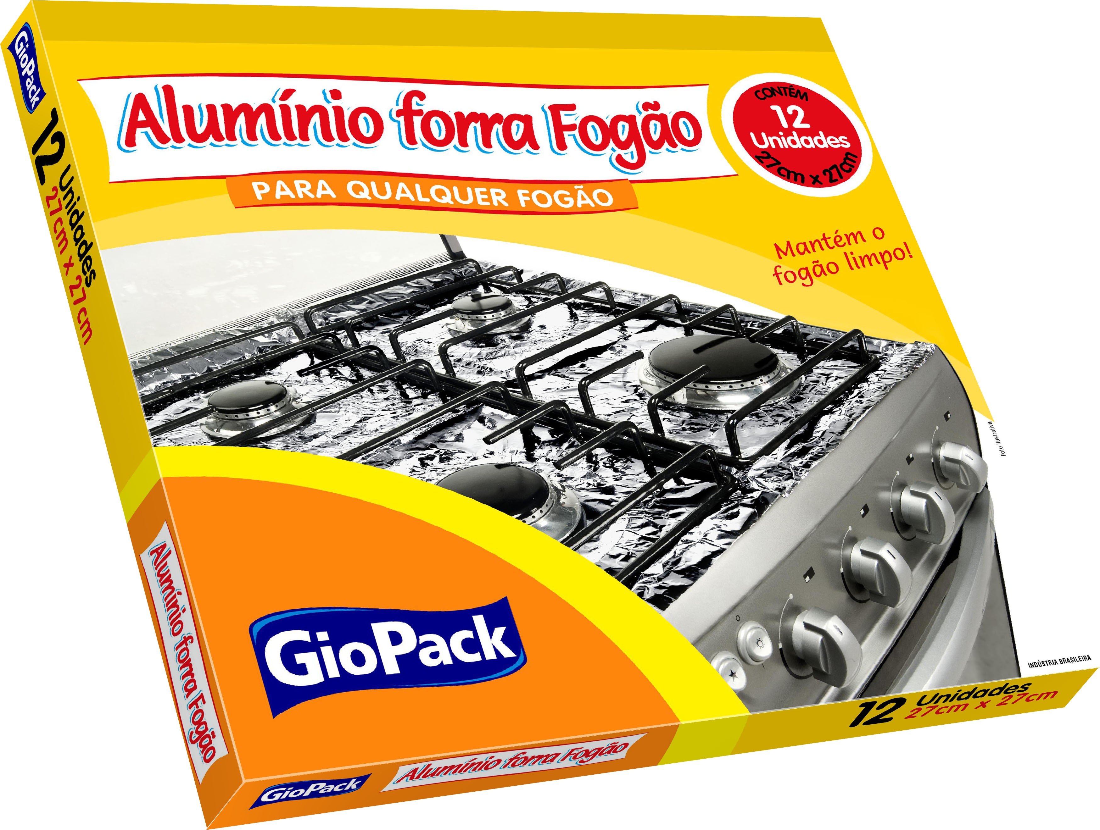 Folha de Alumínio GIOPACK Forra Fogão 12 unidades