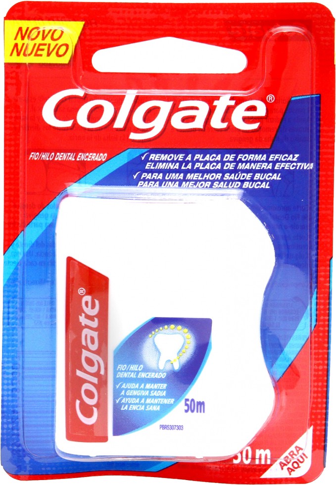 Fio Dental Encerado Colgate Cartela 50m