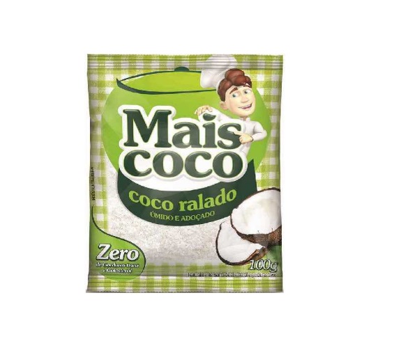 Coco Ralado Úmido Adoçado Mais Coco Pacote 100g