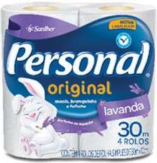 Papel Higiênico PERSONAL Perfumado Lavanda 30m 4 unidades