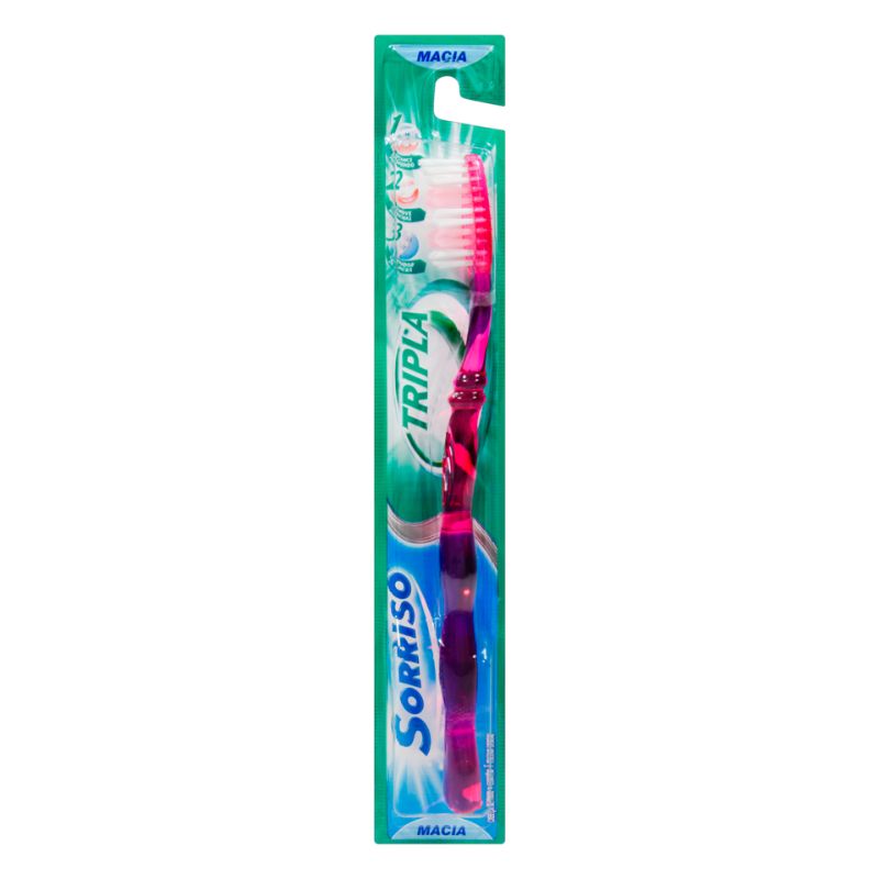 Escova Dental Macia Tripla 123 Sorriso