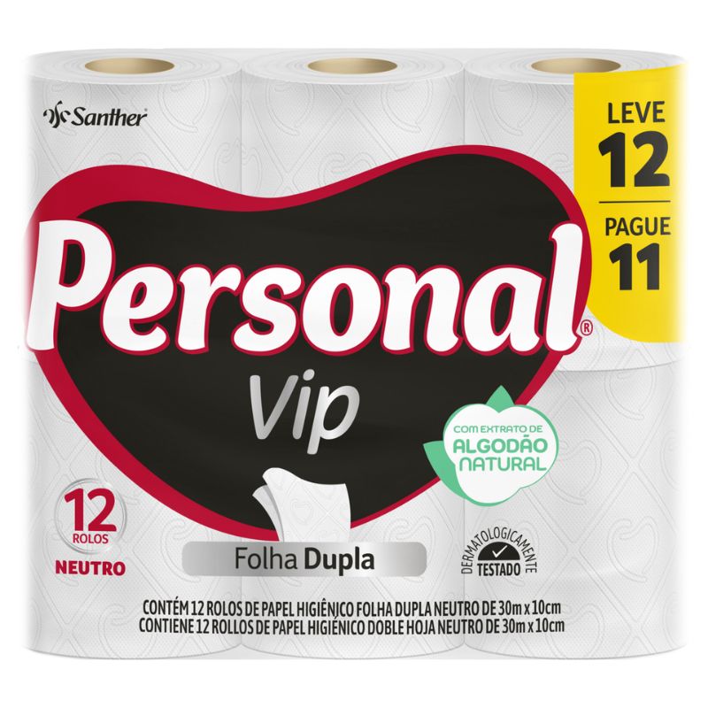 Papel Higiênico PERSONAL Vip Leve 12 Pague 11UN