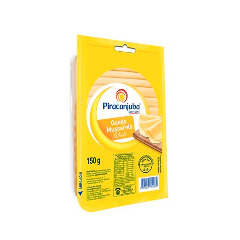 Queijo Mussarela Piracanjuba Fatiado 150GR