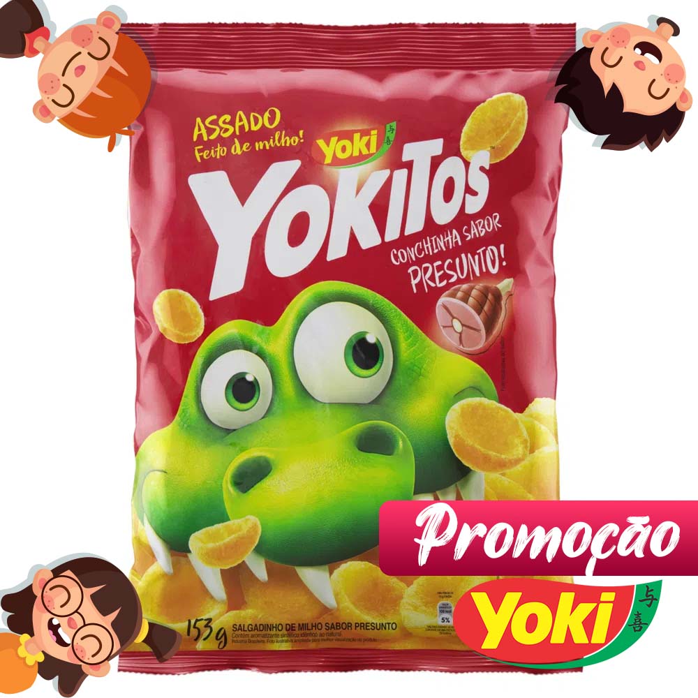 Salgadinho de Milho Conchinha Presunto Yoki Yokitos Pacote 153g