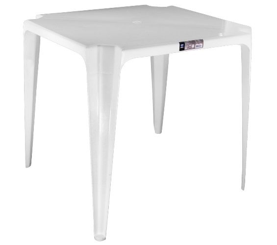 Mesa Plástico Branca Quadrada Bela Vista Mor
