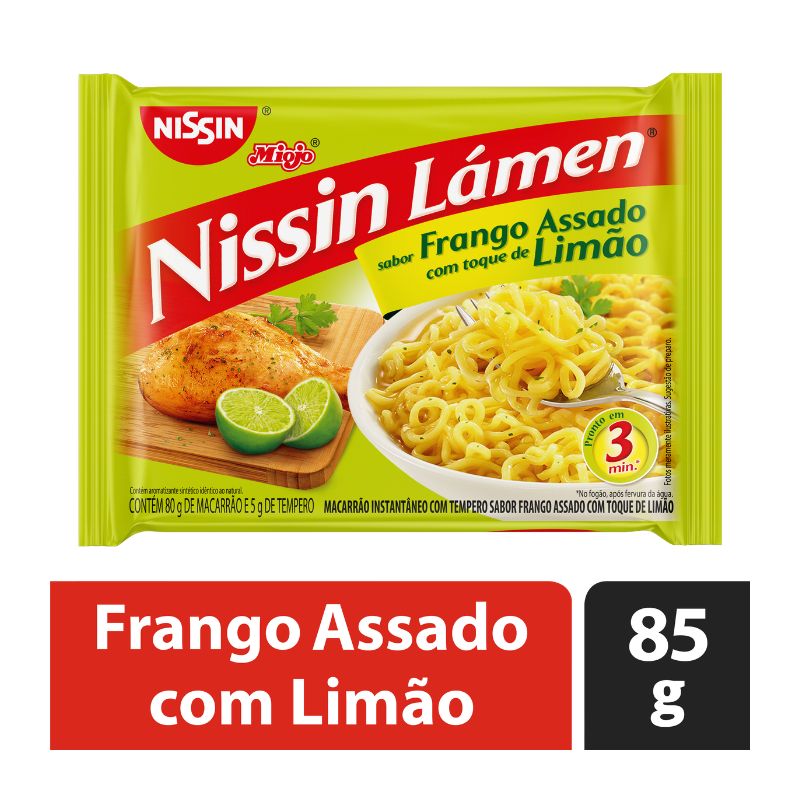 Macarrão Instantâneo Lámen Frango Assado com Toque de Limão Nissin Miojo 85g