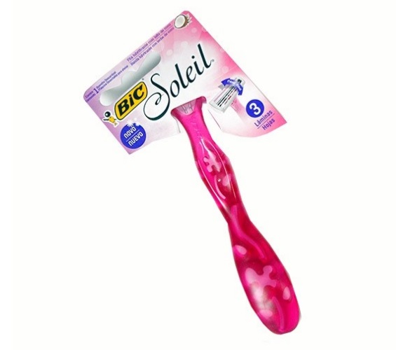 Aparelho de Barbear Soleil Bic Descartável Rosa 3 Lâminas 