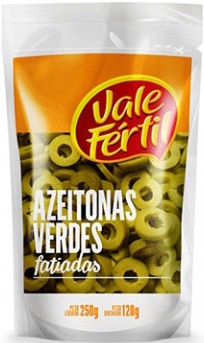 Azeitona Verde em Conserva Fatiada Vale Fértil Sachê 120g