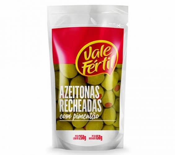 Azeitona Verde em Conserva Recheio Pimentão Vale Fértil Sachê 150g
