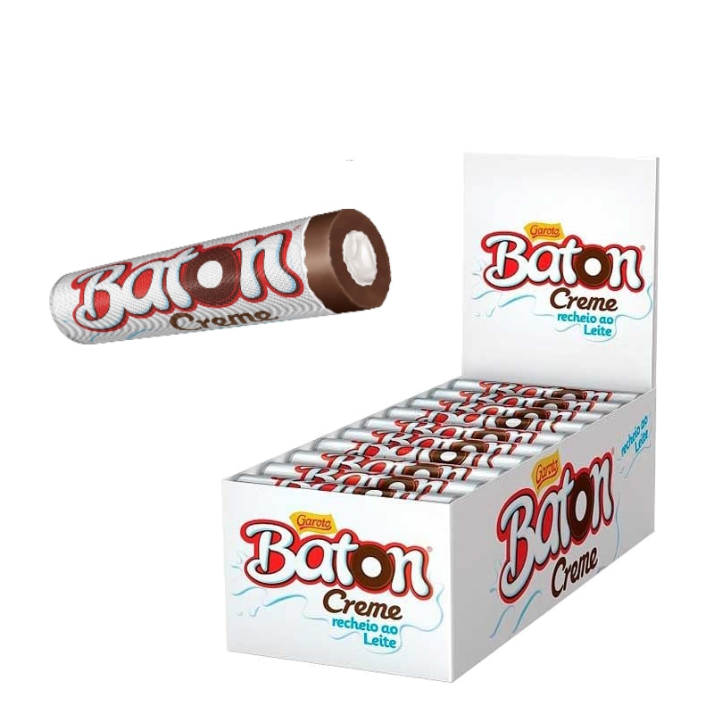 Chocolate Garoto Baton Recheio de Creme ao Leite 16g