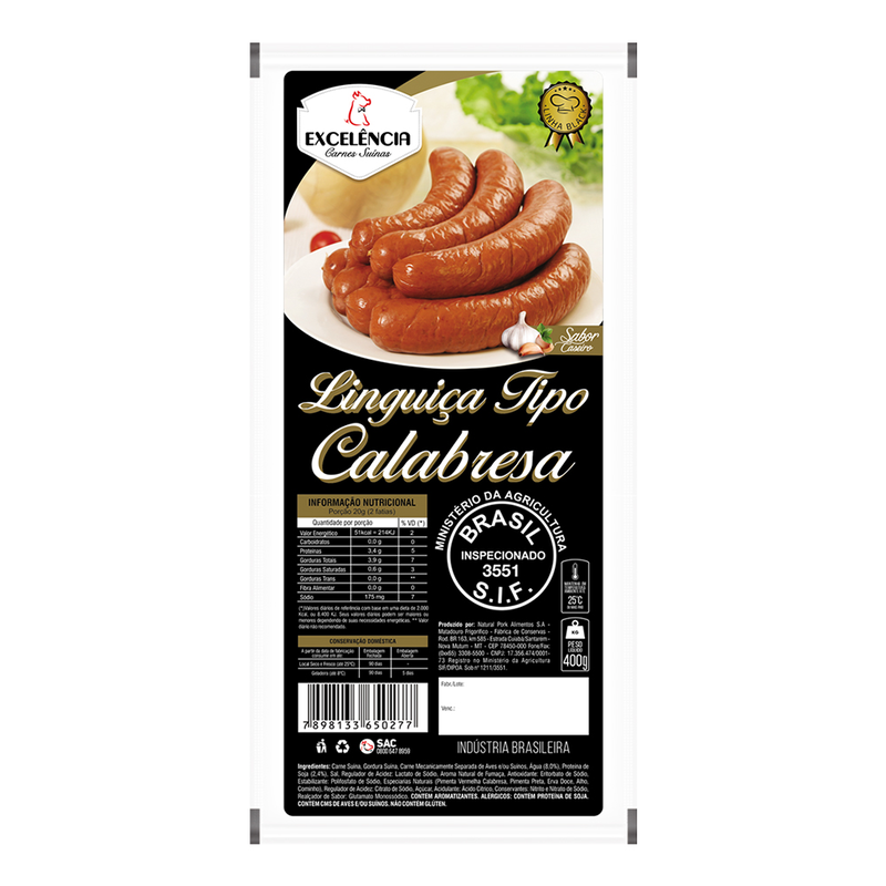 Linguiça Excelência Tipo Calabresa Premium 400G