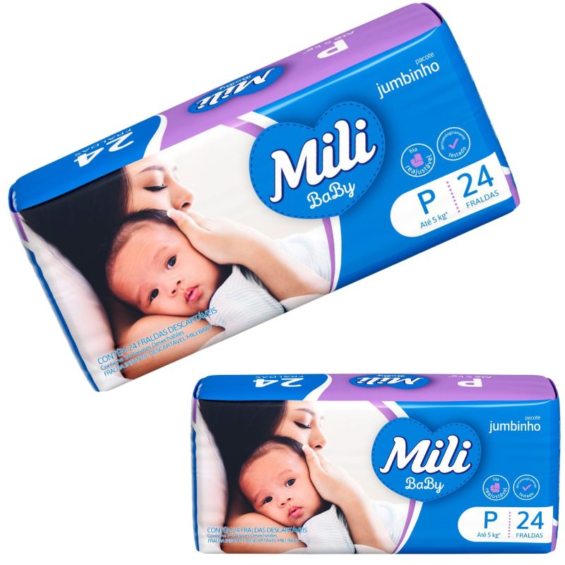 Fralda Descartável MILI Ultra Seca Jumbinho P 24 Unidades