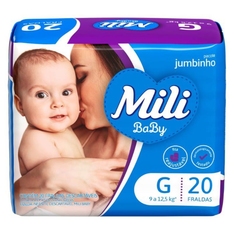 Fralda Descartável MILI Ultra Seca Jumbinho G 20 Unidades