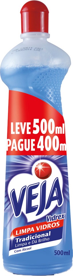 Limpa-Vidro Líquido Tradicional Veja Vidrex Squeeze 500ml Grátis 20% de Desconto