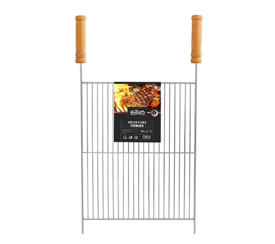 GRELHA GAUCHO LINHA PRATA 50X40CM