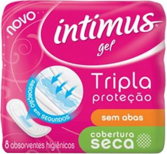 Absorvente sem Abas Seca Intimus Tripla Proteção Pacote 8 Unidades