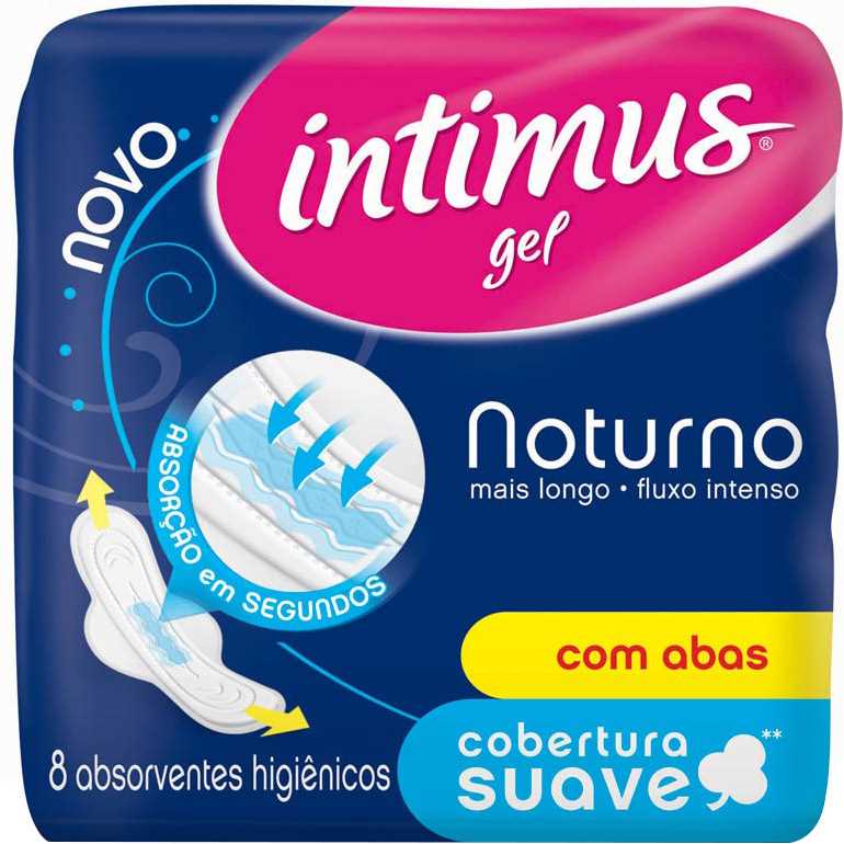 Absorvente com Abas Suave Noturno Intimus Pacote 8 Unidades