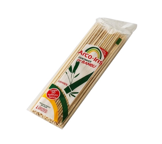 Espeto ARCO ÍRIS Bambu 25cm 50 unidades