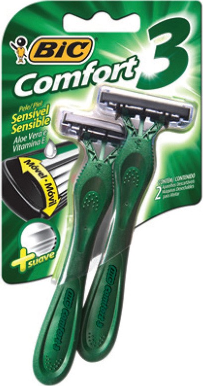 Aparelho Descartável para Barbear Bic Comfort 3 Advance Sensitive 2 Unidades