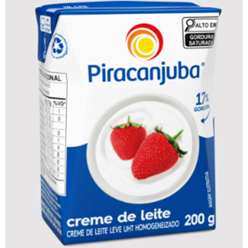 Creme de Leite UHT Homogeneizado Piracanjuba Caixa 200g