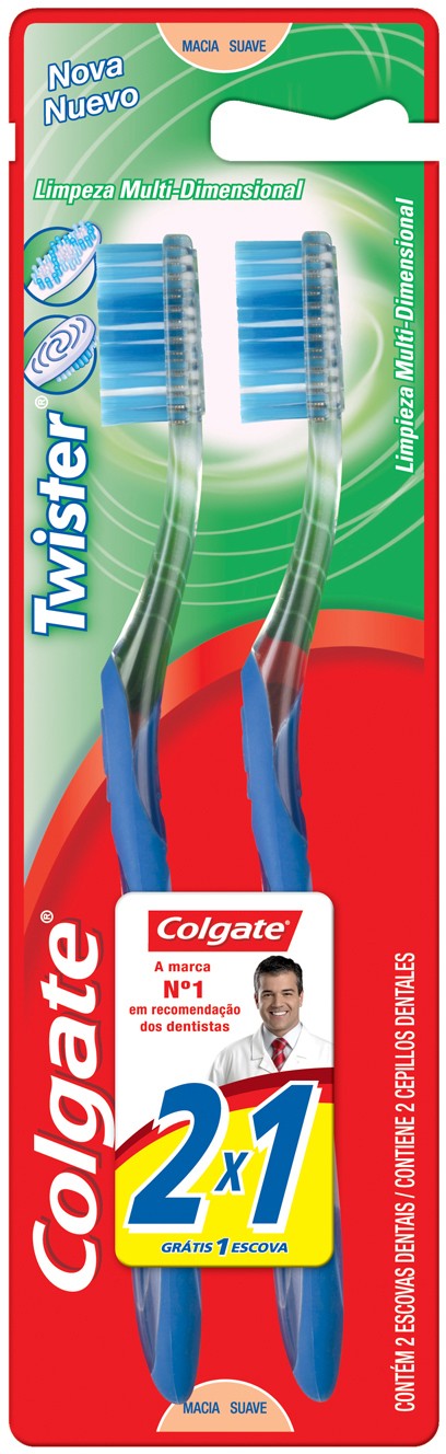 Pack Escova Dental Macia Twister Colgate Leve 2 Pague 1 Unidade