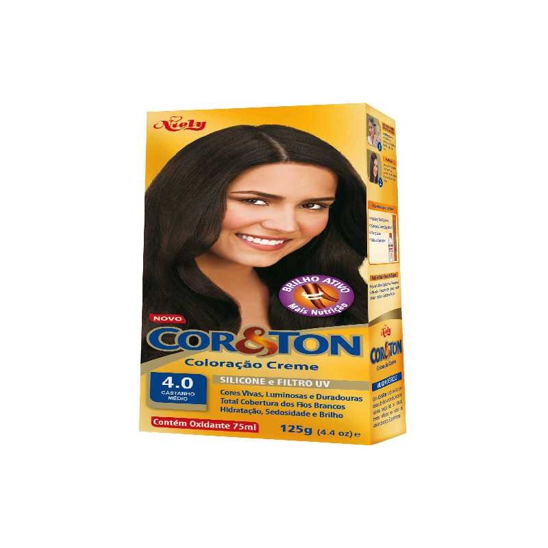Coloração Creme 4.0 Castanho Médio COR&TON