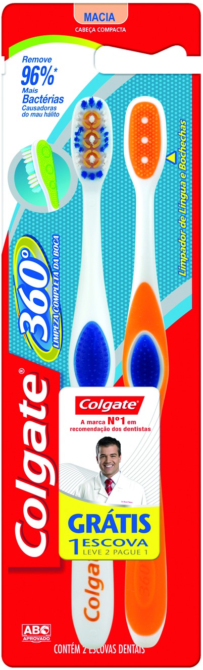 Pack Escova Dental Macia Colgate 360° 2 Unidades