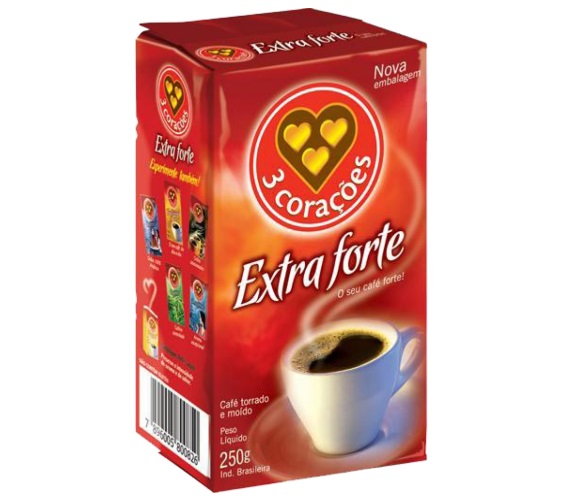 Café Torrado e Moído a Vácuo Extraforte 3 Corações Pacote 250g