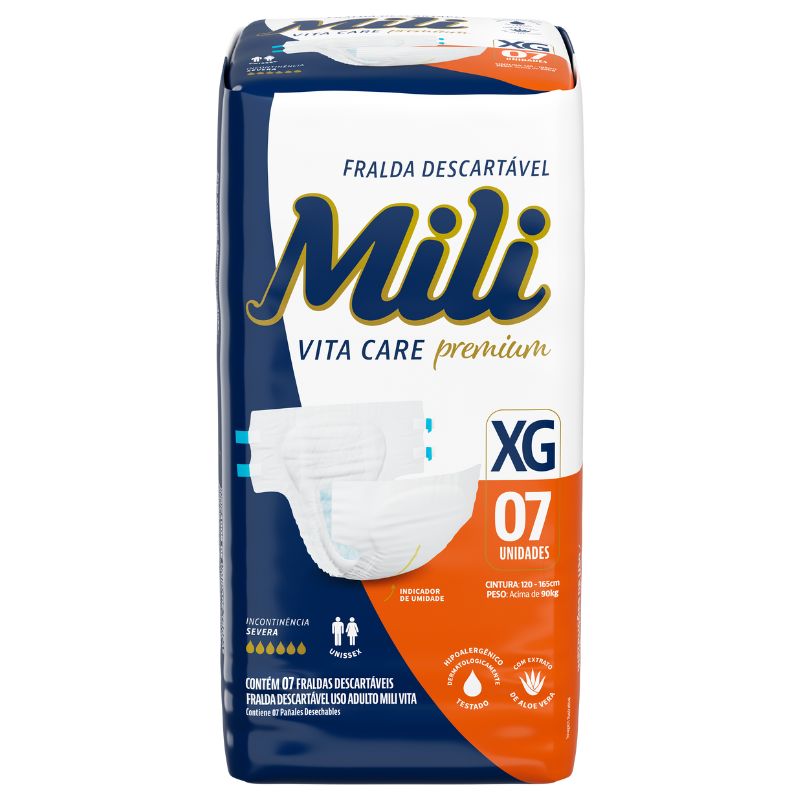 Fralda Descartável MILI Uso Adulto XG 7 unidades
