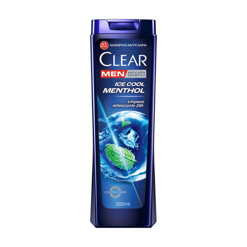 Shampoo Anticaspa Ice Cool Menthol Clear Men Frasco 200ml