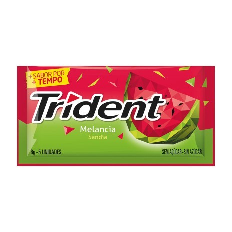 Goma de Mascar Melancia Zero Açúcar Trident Envelope 8g 5 Unidades
