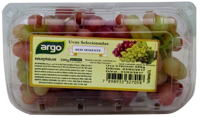 Uva Crimson sem semente Bandeja 500g