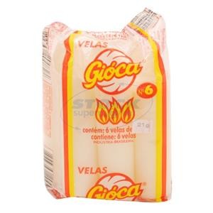 Vela Gióca Nº06 27g com 6 Unidades