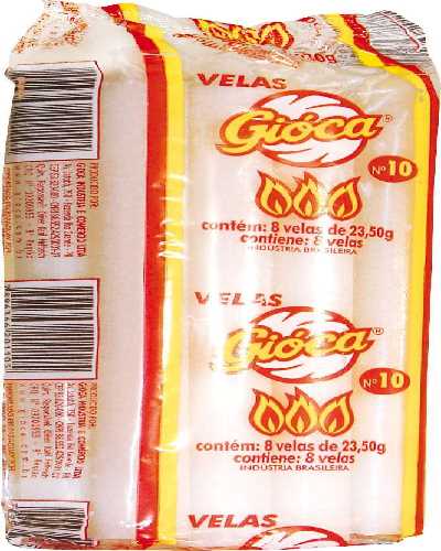 Vela Gióca Branca N10 8 Unidades