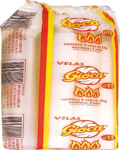 Vela Gióca Branca N12 com 6 Unidades