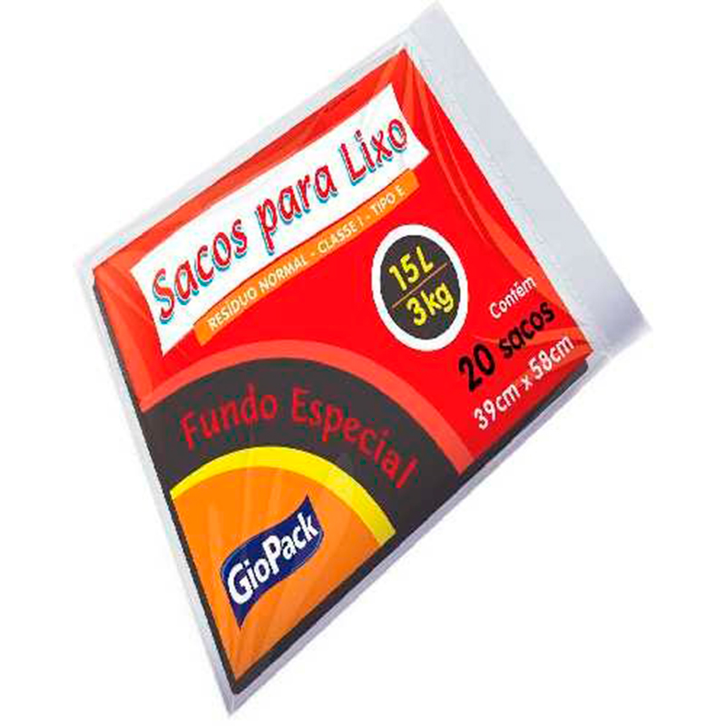 Saco Para Lixo GioPack Fundo Especial 15LT
