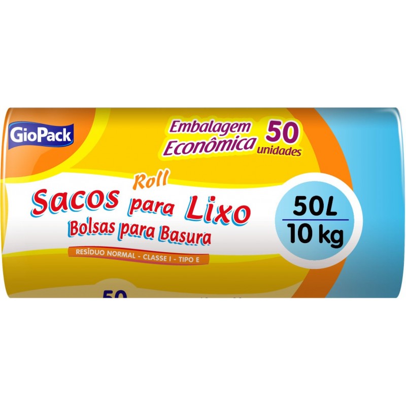 Saco para Lixo GioPack Roll 50L 50 unidades