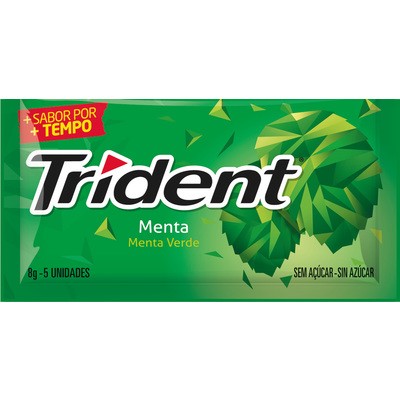 Goma de Mascar Menta Zero Açúcar Trident Envelope 8g 5 Unidades